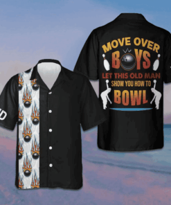Custom Bowling Move Over Boys Hawaiian Shirt Short Sleeve Button Up Gifts For Bowlers