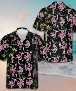 Christmas Flamingo Hawaiian Shirt Christmas Tropical Shirt Gifts For Flamingo Lovers