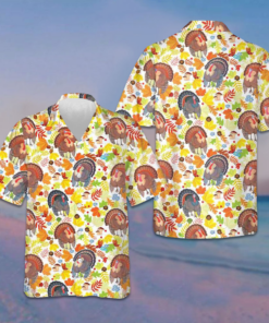 Fall For Thanksgiving Turkeys Hawaiian Shirt Men's Button Down Shirt Thanksgiving Gift Ideas