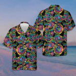 Magic Mushrooms Seamless Pattern Hawaiian Shirt Tropical Button Down Gifts For Son
