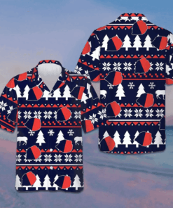 Paris Ugly Christmas Pattern Hawaiian Shirt Men's Christmas Shirts Gifts For Husband