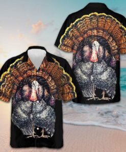 Standing Black Turkey Hawaiian Shirt Happy Thanksgiving Shirt Gifts For Friends