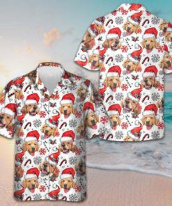 Golden Retriever Santa Hawaiian Shirt Funny Christmas Dog Shirt Gifts For Him