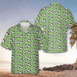 Jumping Cow Hawaiian Shirt Green Button Up Shirt Gifts For Cow Lovers