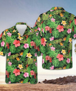 Floral Pattern Summer Hawaiian Shirt Beach Short Sleeve Button Down Presents For Son