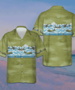 Aircraft Pattern Hawaiian Shirt Military Aircraft Aviation Shirt Gift For Men