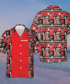 Custom Red Bowling Hawaiian Shirt Bowling Players Button Up Shirt Men Gifts For Summer