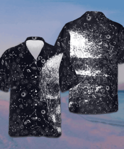 Skull Space Galaxy Constellation Hawaiian Shirt Vacation Button Down Shirts Gifts For Him