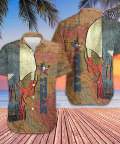 Vintage Texas Flag And Map Pattern Hawaiian Shirt Proud Texas Shirt Gifts For Texans