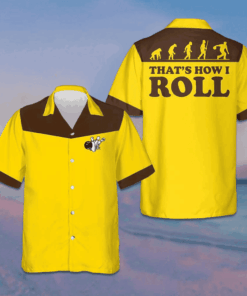 That's How I Roll Bowling Evolution Hawaiian Shirt Yellow Button Up Shirt Gifts For Bowlers