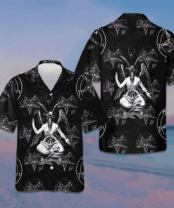 Goat Satan Hawaiian Shirt Button Up Beach Shirts Men's Gifts For Boyfriend
