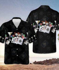 Gambling And Wine Hawaiian Shirt Men's Summer Button Down Shirts Gift Ideas