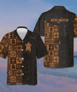 Native American Aztec Ethnic Hawaiian Shirt Men's Summer Short Sleeve Shirts Gifts For Stepson