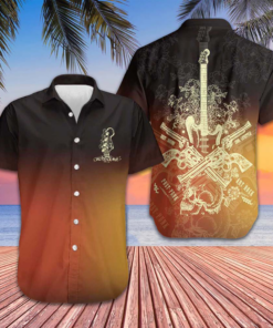Live Rock And Roll Music Guitar Hawaiian Shirt Button Up Summer Shirts For Men