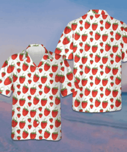 Strawberries Hawaiian Shirt Button Up Summer Shirts For Men Gifts For Strawberry Lovers