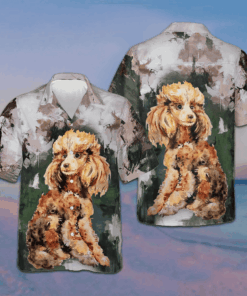 Poodle And Landscape Waterbrush Art Hawaiian Shirt Summer Short Sleeve Shirts Dog Owners Gifts