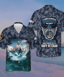 Custom I Own It Forever The Title Navy Veteran Hawaiian Shirt Proud Veteran USN Camo Shirt