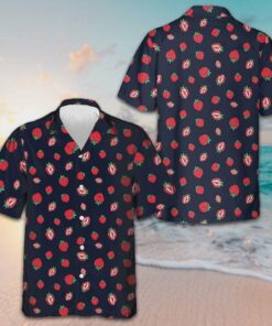 Strawberry Slice Hawaiian Shirt Men's Beach Button Up Gifts For Strawberry Lovers