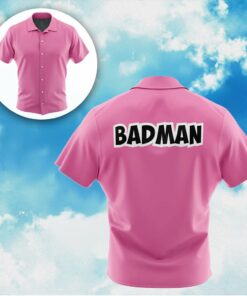 Vegeta Badman Pink DBZ Abridged Button Up Hawaiian Shirt Gifts For Dragon Ball Z Fans