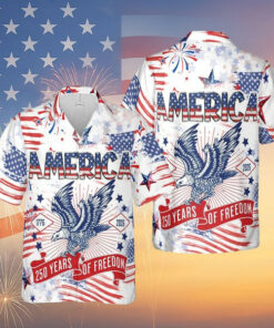 Eagle America 250 Years Of Freedom Hawaiian Shirt 1776 2026 Independence Day Shirt Gifts