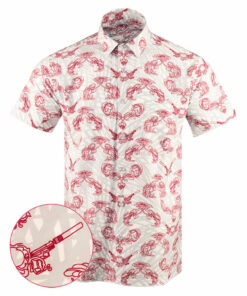 Retro Royale Button Down Shirt Gun Print Hawaiian Shirt Gun Lovers Gifts For Father In Law - Wear&Decor