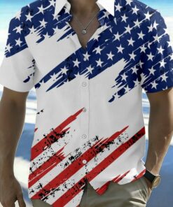 USA 250th Anniversary Button Up Shirt American Flag Independence Day Apparel Gifts For Men