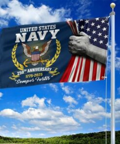 United States Navy Veteran Flag 250th Anniversary Semper Fortis