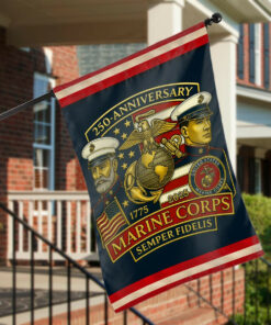 US Marine Corps Veteran Flag 1775 2025 250th Anniversary Semper Fidelis