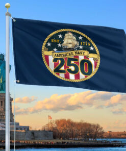 250th Anniversary US Navy Flag Best Gifts On Father's Day For Navy Veteran