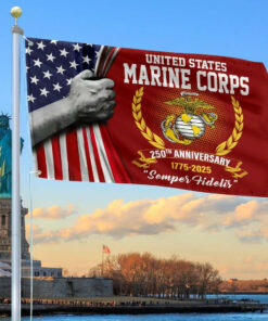 250th Anniversary USMC Flag Gifts For Marine Corps Veteran Patriotic
