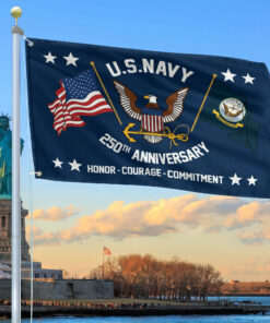 250th Anniversary US Navy Flag Best Gifts On Father's Day for Navy Veteran