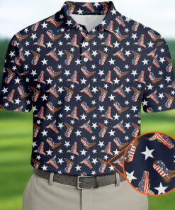 USA 250 Years Of Freedom Polo Shirt Cowboy Boots Stars Merchandise Great Gifts For Brothers