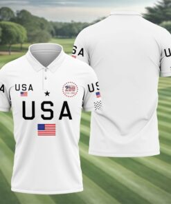 USA 250Th Anniversary Golf Polo Shirt 1776-2026 Apparel First Fathers Day Gift Ideas