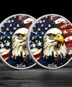 2026 Liberty Eagle Coin – In God We Trust American Flag Commemorative