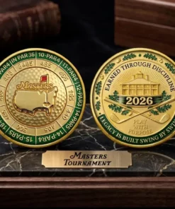 2026 Masters Tournament Gold Coin Augusta National Golf Course Yardage Par Medal