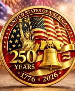2026 USA 250th Anniversary Coin Liberty Bell Patriotic Collectible Gift Decor