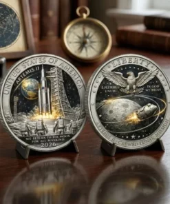 Artemis II 2026 Return to the Moon Silver Coin Lunar Flyby