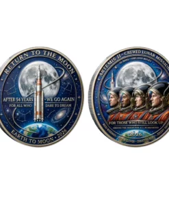 Artemis II 2026 First Crewed Lunar Mission Commemorative Coin