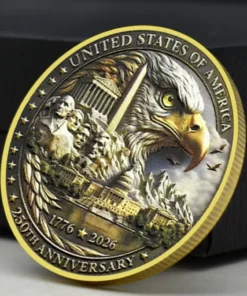2026 USA 250th Anniversary Coin - Eagle Mount Rushmore Capitol Building Medal