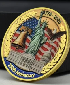 Commemorative 2026 USA 250th Anniversary Coin - Liberty Gold Plated Medal