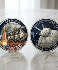 Artemis II Mission Challenge Coin - First Crewed Lunar Flyby 2026 Space Medal