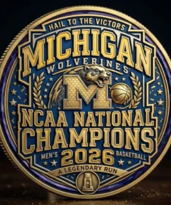 Michigan Wolverines 2026 NCAA National Champions Coin Legendary Run Medal