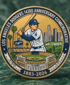 Los Angeles Dodger 143Rd Anniversary Commemorative Challenge Coin 1883-2026