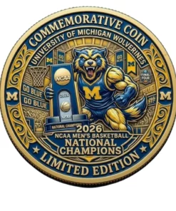 Michigan Wolverines 2026 Men's Basketball National Champions Coin