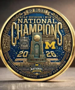 Michigan 2026 Men's Basketball National Champions Commemorative Coin For Basketball Fans