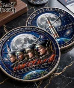 Lunar Mission Return To Moon Coin Artemis II 2026 Lunar Space Souvenir Gift