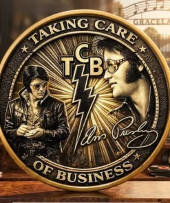 Elvis Presley Tcb Commemorative Gold 2026 Graceland Collectible Coin