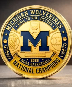 Michigan 2026 Men's Basketball National Champions Hail To The Victors Coin
