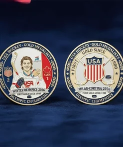 Jack Hughes 2026 Olympic Hockey Gold Medal Coin