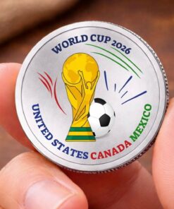 World Cup 2026 Commemorative Coin Silver: Soccer Fan Collectible USA Canada Mexico Tournament Coin